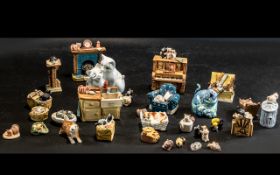 Collection of Cat Figures, comprising Royal Osborne white porcelain,