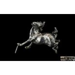 Cast Silver Horse, maker's mark MJAB, London, 1978, weighs 7 oz (app.198.5g); 3.5 inches (8.