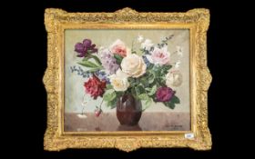 Thomas Bradley Signed Oil Painting on board of the Artist's usual composition,