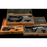 Three Combimike Micrometers, in original boxes, 0-25mm, 25-50mm, and 50-75mm,