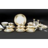 Noritake Tea Service, comprising Milk Jug, Sugar Bowl, Creamer and Sugar Bowl, Six Tea Cups,