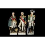 Pair of Tinted Bisque Figures of the Duke of Wellington and Admiral Lord Nelson, each 9 inches (22.