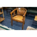 Three Small Edwardian Tub Chairs comprising two with upholstered backs and seats,