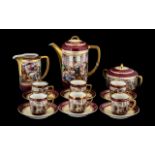 Epiag Royal Czechoslavakia Porcelain Coffee Set, comprising a coffee pot, milk jug,