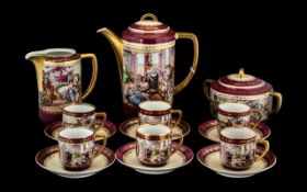 Epiag Royal Czechoslavakia Porcelain Coffee Set, comprising a coffee pot, milk jug,