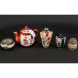 Collection of Oriental Porcelain Items, including an antique Japanese Meiji small teapot circa 1900,