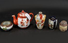 Collection of Oriental Porcelain Items, including an antique Japanese Meiji small teapot circa 1900,