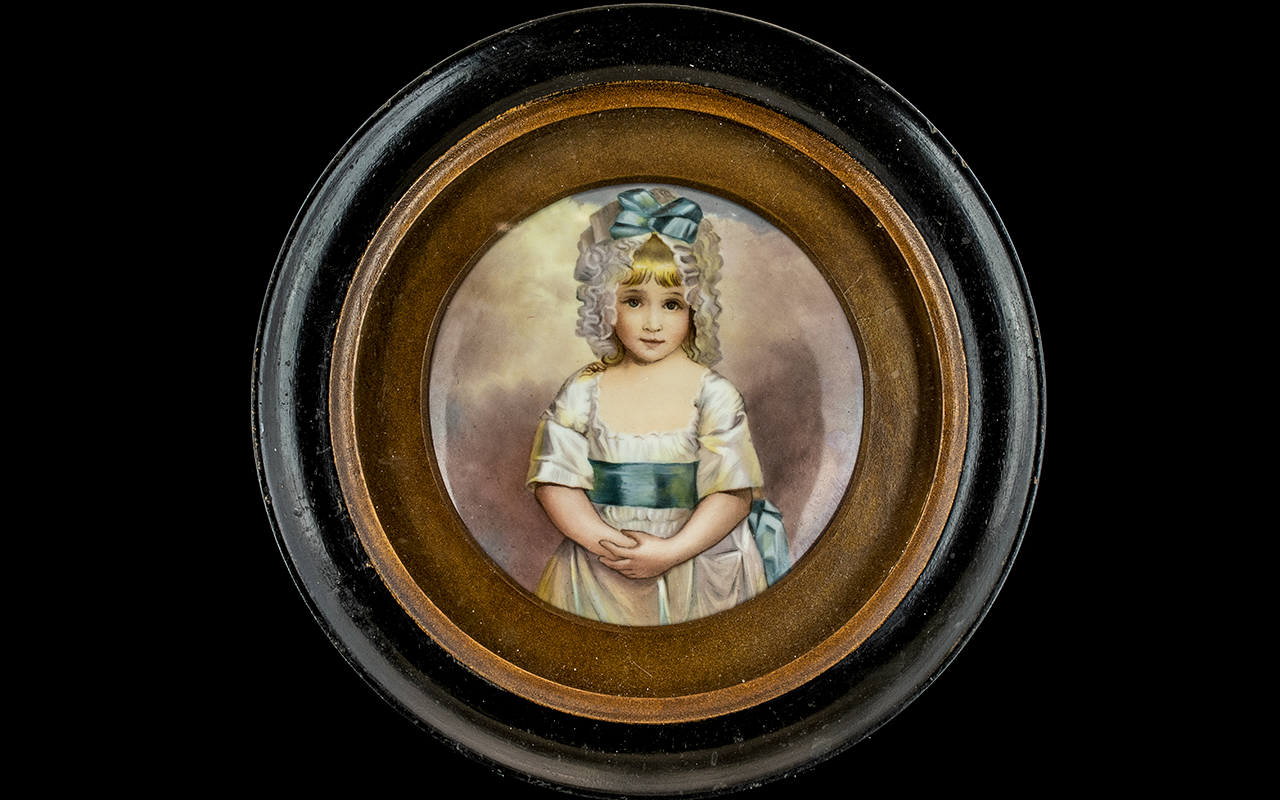 A Fine Quality Miniature Painting on Porcelain of Charlotte Augusta Papendiek, painted and signed by - Image 3 of 7