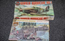 Airfix Vintage Model Hawker Hurricane Mark 1, 1975 mostly unopened, in original box.