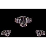 Rose De France Amethyst Statement Ring, a large oval cut of 8.5cts of sparkling Rose de France