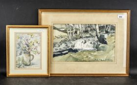 Two D R Holloway Framed Watercolours, one depicting a woodland scene,