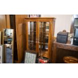 Contemporary Cherrywood Double Door China Display Cabinet with a mirrored back; 33 inches (82.