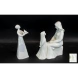 Pair of Royal Doulton Figures, comprising 'Mother & Daughter' HN2841, 9" tall by 6" wide,