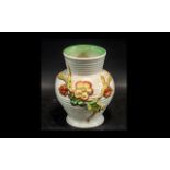 Clarice Cliff Pottery Vase with Floral Design Baluster Shape. Shape No 912, With Full Marks to Base.