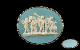 Early Victorian Period After the Antique Superb Quality - Large Oval Shaped Cameo Brooch, The Finely