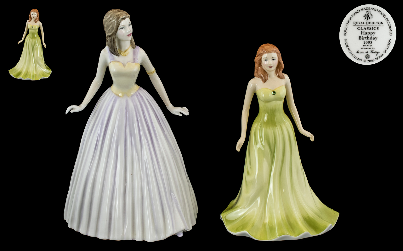 Two Royal Doulton Lady Figurines, comprising 'Happy Birthday' No. - Image 3 of 3