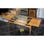 G Plan Fresco Coffee Table with Glass Insert, in teak, circa 1960's. Measures 16.