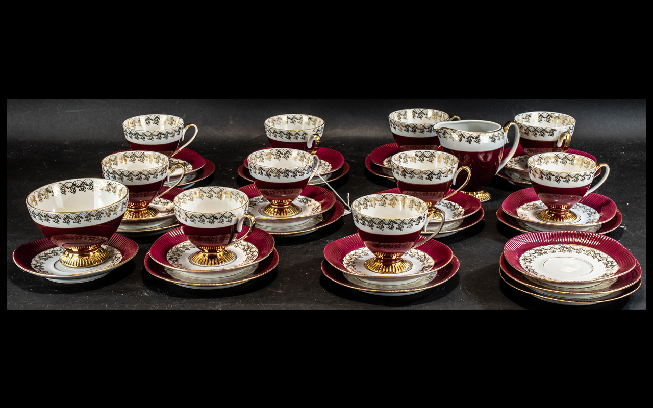 Tea Service by Chodziez, made in Poland, comprising ten cups, twelve saucers, - Image 3 of 3