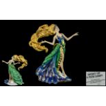 Franklin Mint - Nice Quality Hand Painted Porcelain Figure ' Spirit of a New Dawn ' Peacock Lady.