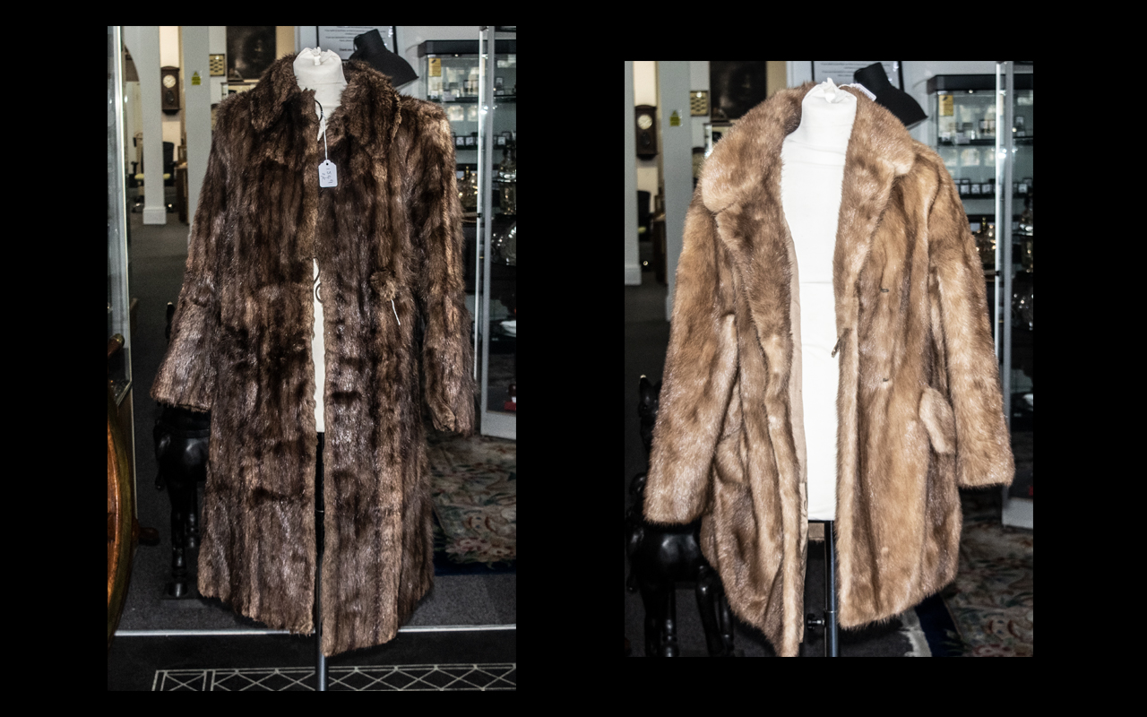 Honey Coloured Mink Jacket with collar and reveres, two side pockets, - Image 2 of 3