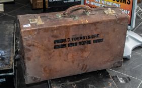 A Vintage Brown Leather Suitcase
