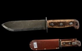 Unusual Short Blade Dagger, stamped to the blade, 127/8214, with a wooden handle,