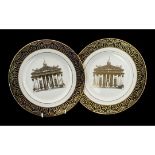 Pair of Cabinet Plates issued by the Royal Exchange London, Head Office of Guardian Royal Exchange