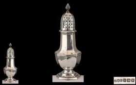 Irish Britannia Silver Sugar Caster of Solid Construction.