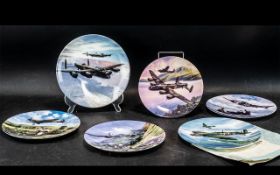 A Collection of Six Commemorative Wall Plates Depicting Wartime Aircraft,