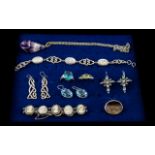 Excellent Collection of Vintage Sterling Silver Stone-Set Jewellery.