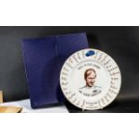 Crown Staffordshire China Bobby Charlton Plate In Bone China to Commemorate His 100th English Cap,