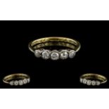 18ct Gold Attractive 5 Stone Diamond Set Ring. Marked 18ct to Interior of Shank. The Five Pave Set