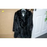 Ladies Black Mink Jacket by Gladys Whitaker of Blackpool, double breasted with decorative buttons,