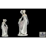 Lladro - Large and Impressive Hand Painted Porcelain Figure ' Elegant Ladies ' Socialite of The