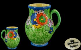 Crown Ducal Charlotte Rhead Superb Hand Painted Stylish Enamel 1930's Jug, Floral Pattern, Decorated