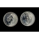 United Kingdom Brittania SIlver 2 Pounds Coin - Date 2013. Purity 1 oz Fine Silver .999.
