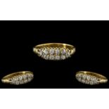 Antique Period - Attractive 18ct Gold Diamond Set Ring In a Gallery Setting.