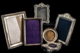 Six Various Sterling Silver Photograph Frames in different shapes and sizes from 7 inches (17.