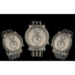 Ladies Juicy Couture Watch, with silver crystal decorated strap, a large crystal on face,