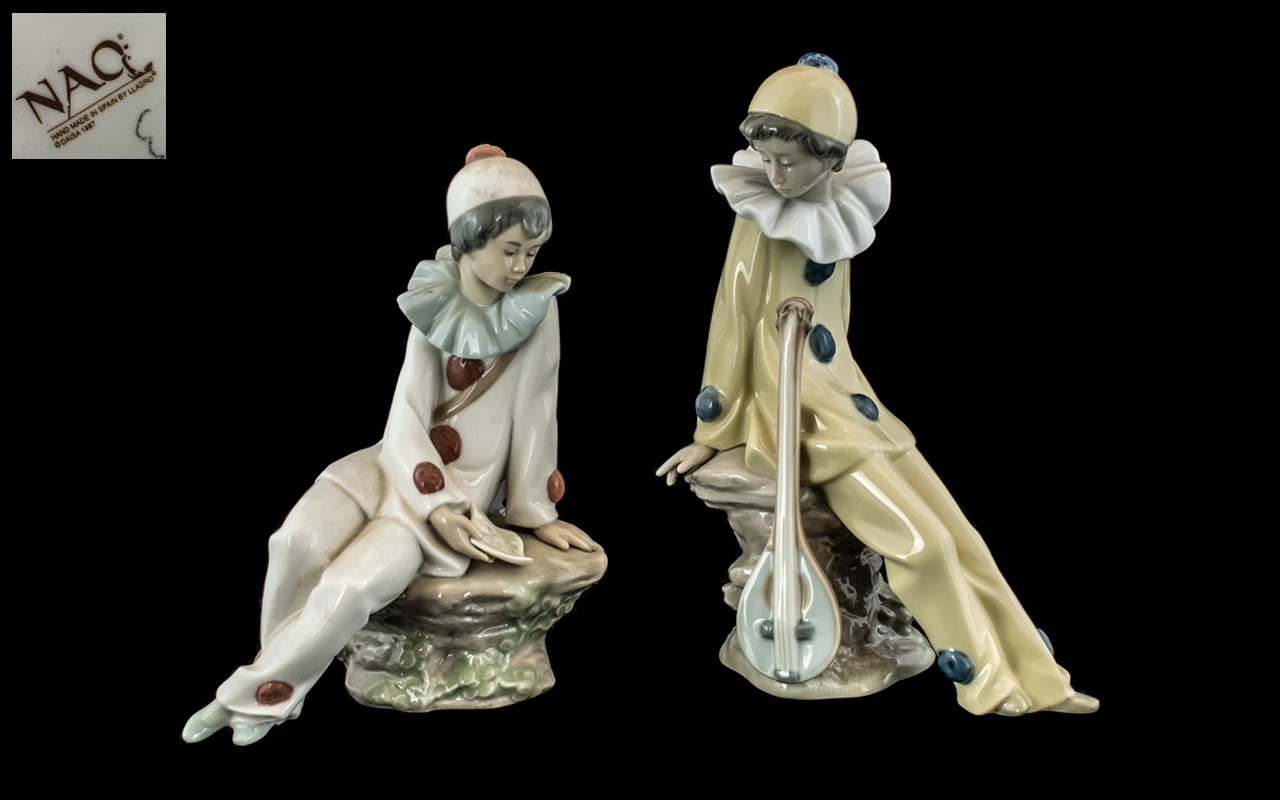 Nao by Lladro Pair of Fine Hand Painted Porcelain Figures. Comprises 1/ Love Letter, Model No 1053.