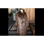 Dark Brown Vintage Mink Coat, full length, fully lined, two side pockets, button fastening,