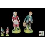 Royal Doulton - Pair of Hand Painted Porcelain Figures ' Jack and Jill ' HN2060 - HN2061.