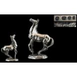 Lorne McKean - Superb Quality Signed Sterling Silver Sculpture of a Rearing Horse.
