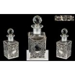 Edwardian Period - Open worked and Ornate Silver Mounted Glass Scent Bottle of Pleasing Proportions.