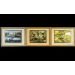 Three Lionel Barrymore Etchings, signed, titled 'San Pedro', 'Fishing Banks' and 'Seaworthy'. All