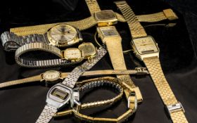 Collection of Ten Miscellaneous Vintage Watches by Citizen, Rayam, Casio, LCD Quartz, Lonstar,