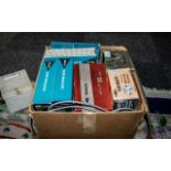 Super Turbo Slide Projector in box, with boxed slides, holders and magazines; View Master album with