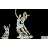 Nao by Lladro Large and Impressive Hand Painted Porcelain Figure ' Ballet Dancers ' Male and Female