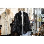 Vintage Dark Brown Jacquard Design Fur Jacket, hook and eye fastening, two slit pockets,