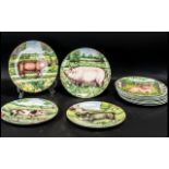 Collection of Royal Doulton 'Pigs in Bloom' Plates, comprising 'Daisy', 'Rosie', 'Poppy', 'Campion',